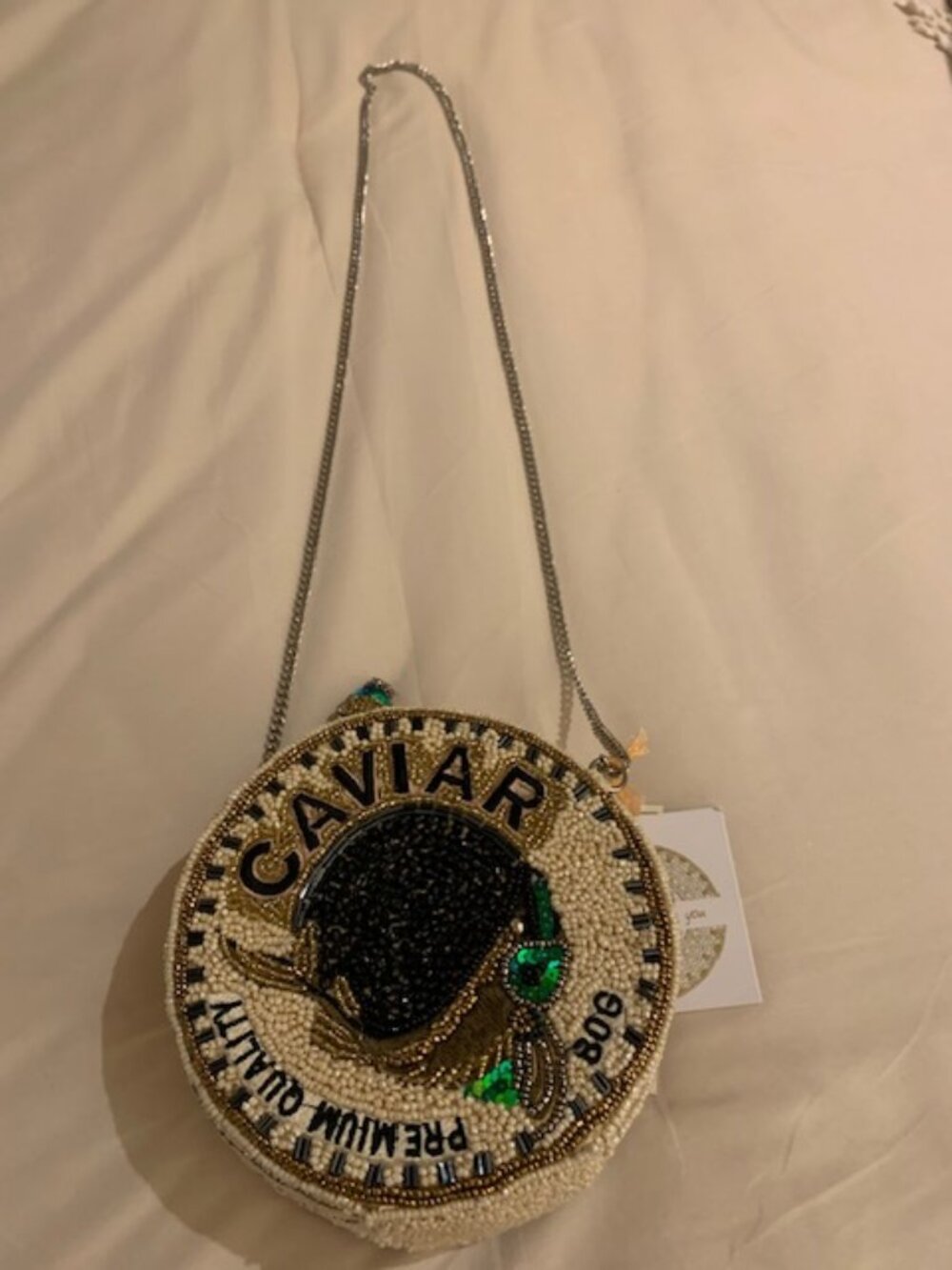 Viral Hand Beaded Novelty Caviar Crossbody